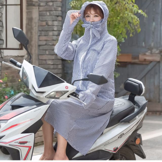 Áo chống nắng nữ toàn thân có vành mũ dài dẻo kiểu mới(Ảnh thật e chụp cận chất, ngoài đẹp hơn ảnh ạ) | BigBuy360 - bigbuy360.vn