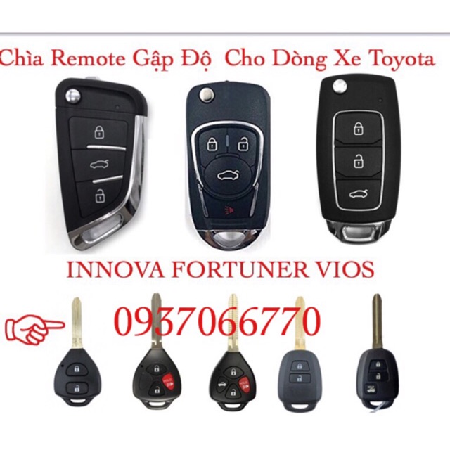 Chìa Khoá gập độ Toyota Vios Fortuner  INNOVA