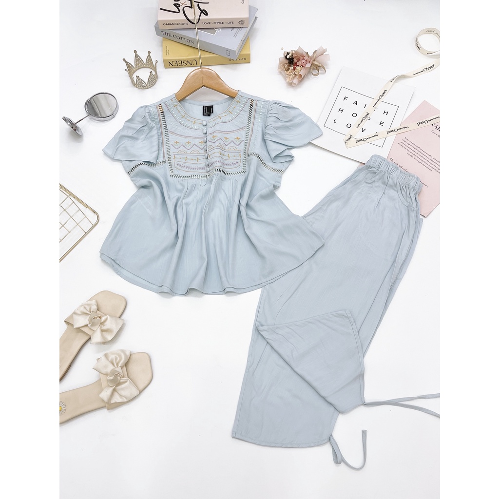 BỘ BABY DOLL LỮNG CHẤT TOLE LANH HÀNG VNXK