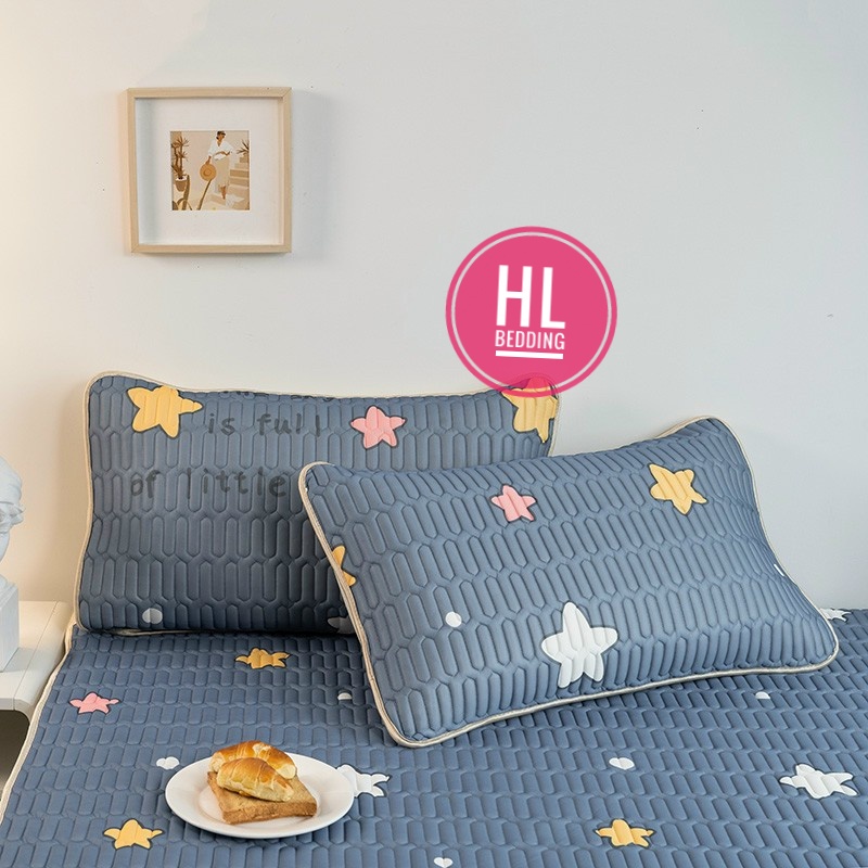 Chiếu điều hòa cao su non 5D Ngôi sao  HL Bedding vải lụa Tencel mát cao su non Latex mềm mịn đủ kích thước m6/m8/2m2