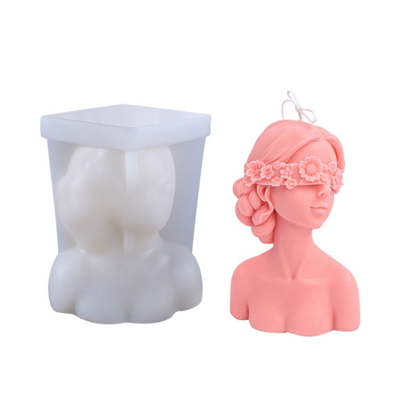 Khuôn silicone tạo hình làm nến hình cô gái UV DIY