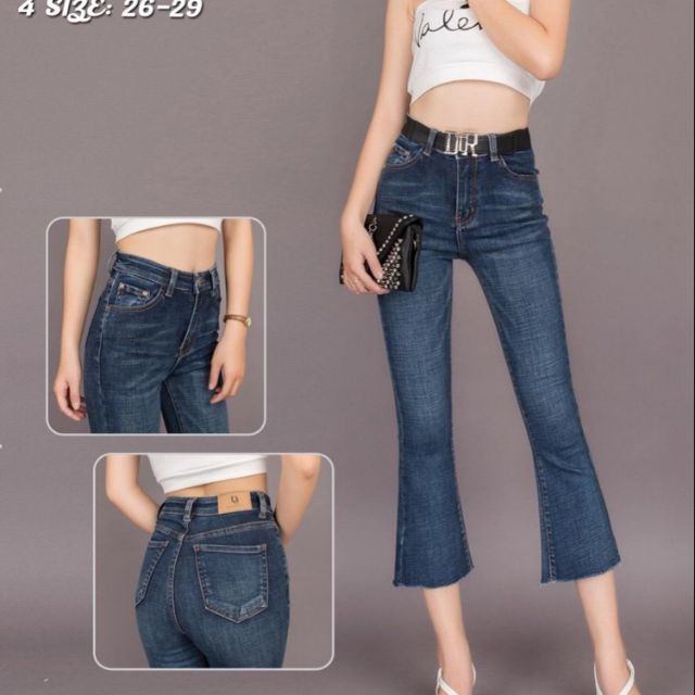 Quần jean lửng ống loe V027CM1
