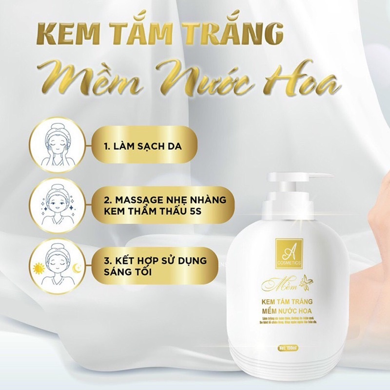 KEM TẮM TRẮNG MỀM NƯỚC HOA A CÓMETICS CHÍNH HÃNG