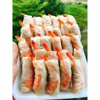 Bánh Tráng cuốn chả ram tôm đất Bình Định 1 xấp(25 cuốn)