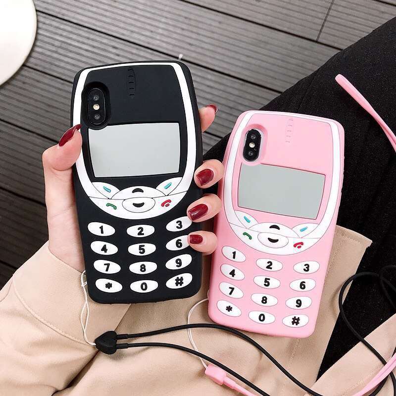Ốp Điện Thoại Silicon Mềm Chống Sốc Kèm Dây Đeo Phong Cách Retro Cho Nokia