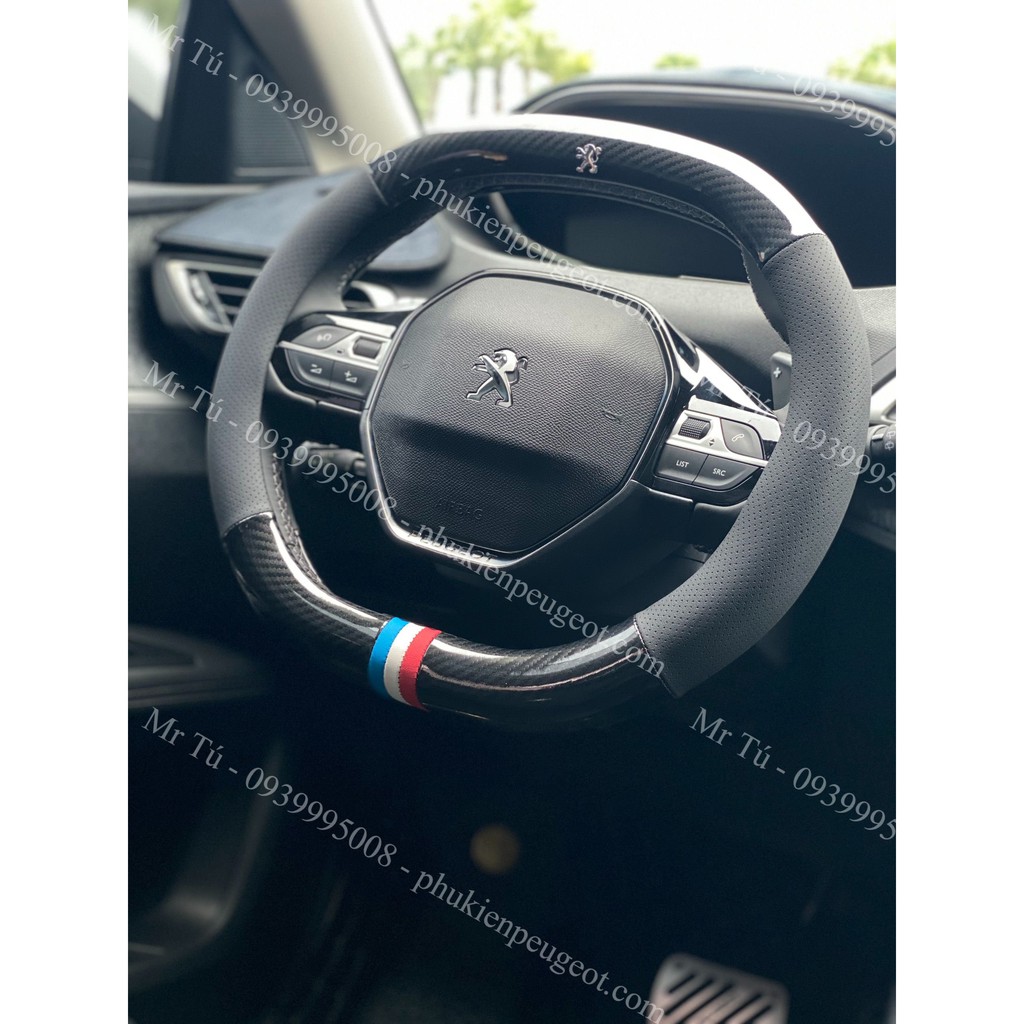 Bọc vô lăng cờ Pháp xe Peugeot 5008 Peugeot 3008 All New 2018