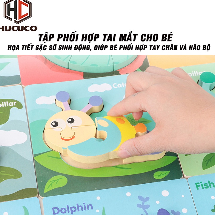 Đồ Chơi Xếp Hình, Lắp Ráp Tranh Ghép Gỗ 3D Nhiều Hình Ngộ Nghĩnh - Phát Triển Trí Tuệ Cho Bé [XH-08]