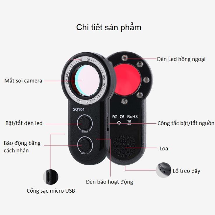 Máy Phát Hiện Camera Quay Lén SQ101 ( KIÊM BÁO ĐỘNG RUNG SIÊU NHẠY ) - HÀNG NHẬP KHẨU SSHCN