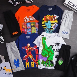 Bộ thun cotton Marvel bé trai (5-7 tuổi cho bé 20-28kg)