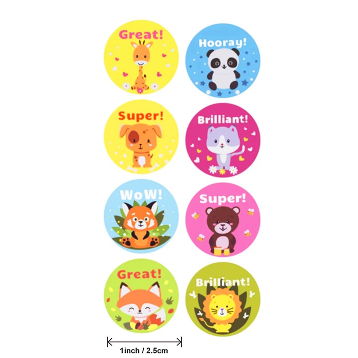 Sticker khen thưởng tiếng Anh, cuộn 500 sticker khen khen thưởng khích lệ tinh thần học tập cho bé yêu Baby-S – SST013