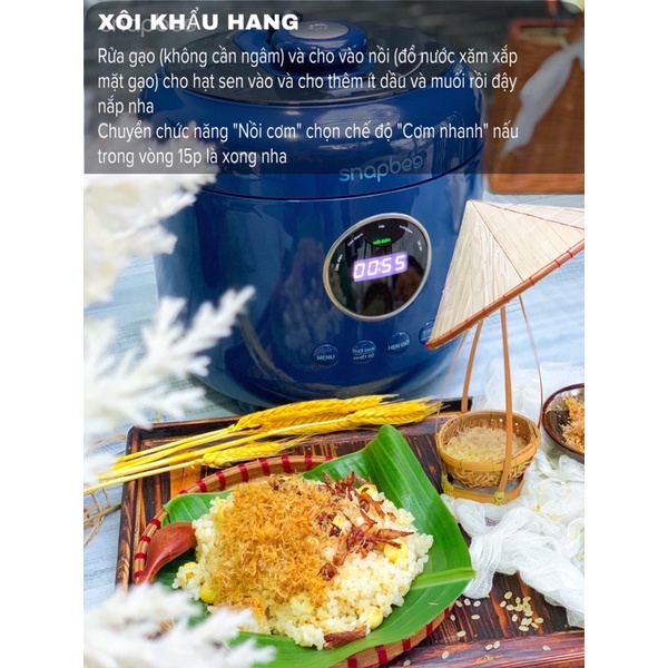 Nồi Áp Suất đa năng Snapbee Queen S45❤️Chính hãng BH 24 tháng❤️ 2 lòng nồi, tặng sách công thức