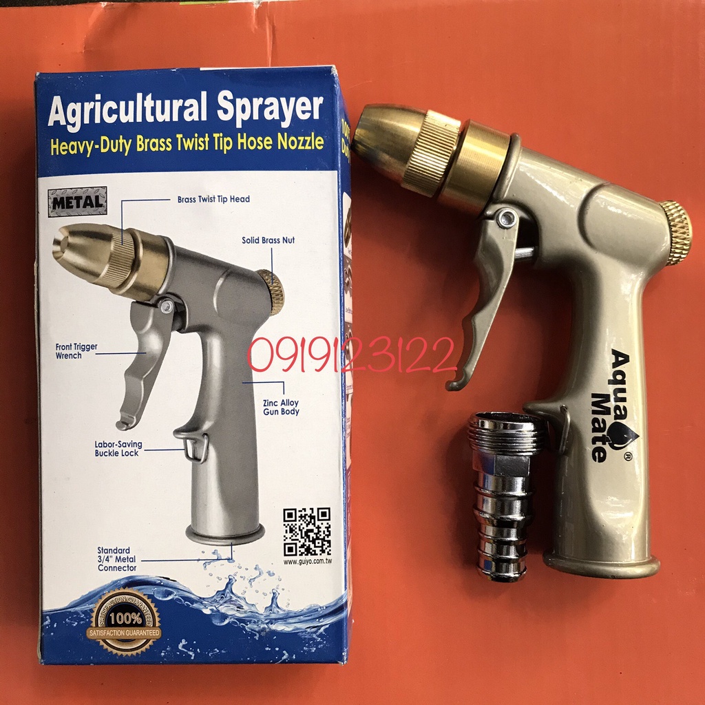[hàng xịn] Vòi Xịt Phun Nước Tưới Cây Chỉnh Tia W-9301 TAIWAN