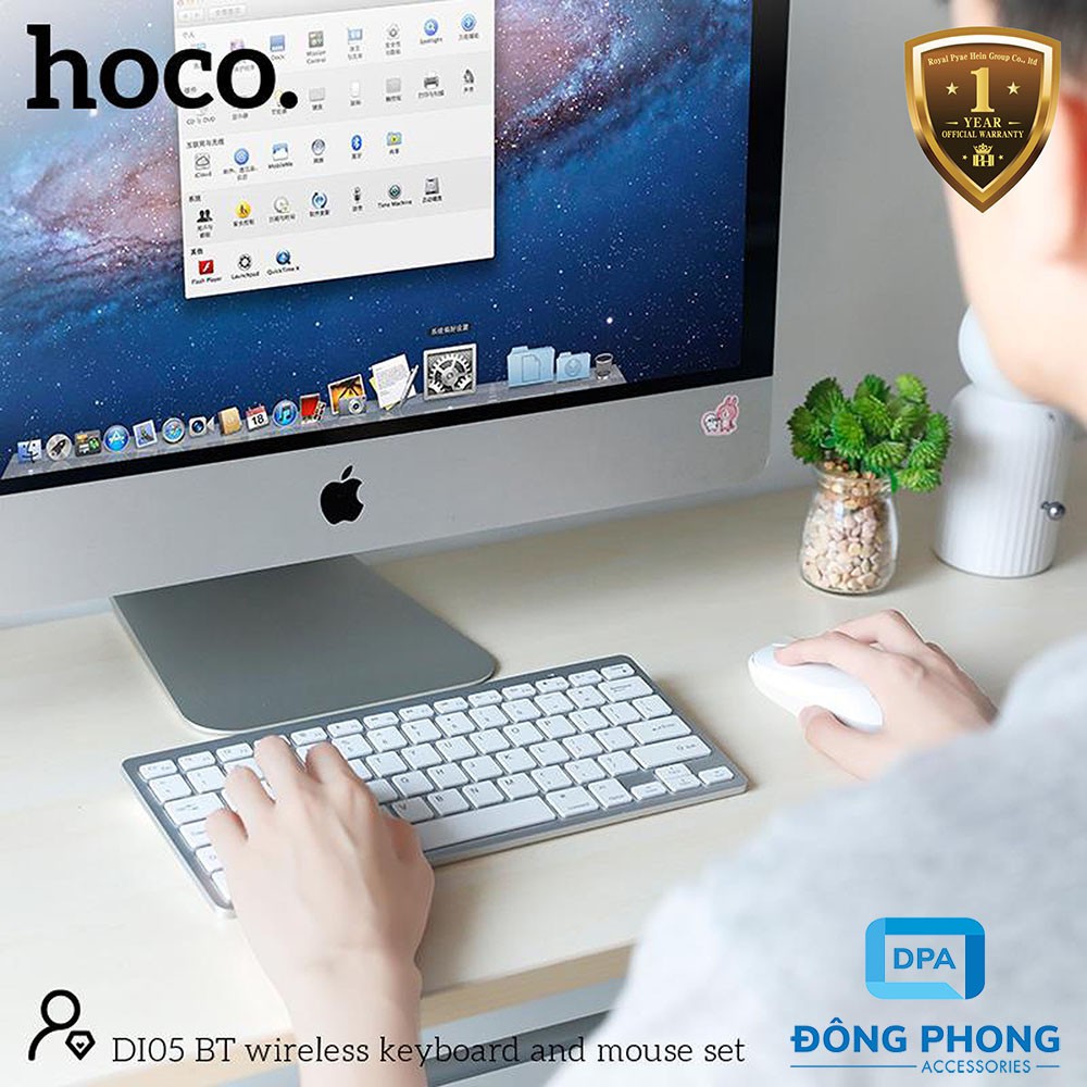 Combo Chuột &amp; Bàn Phím Không Dây Hoco Di05 Chính Hãng Kết Nối Qua Bluetooth