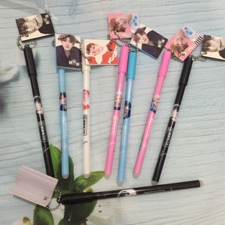 Bút bi nước BTS kèm thước hoặc sổ