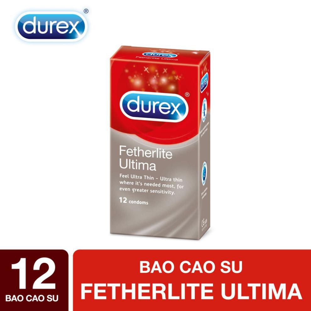 [Hàng Chính Hãng] - Bao Cao Su SIÊU MỎNG Durex Fetherlite Ultima Size 49-52mm - Hộp 12 cái