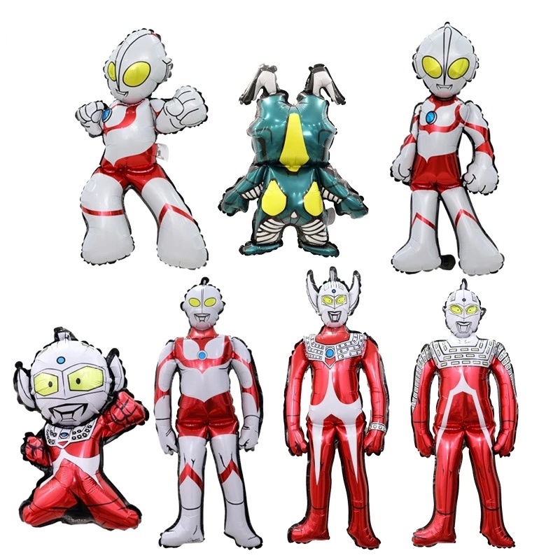 Bong Bóng Lá Nhôm Hình Ultraman 3D 78 * 45CM Trang Trí Tiệc Sinh Nhật