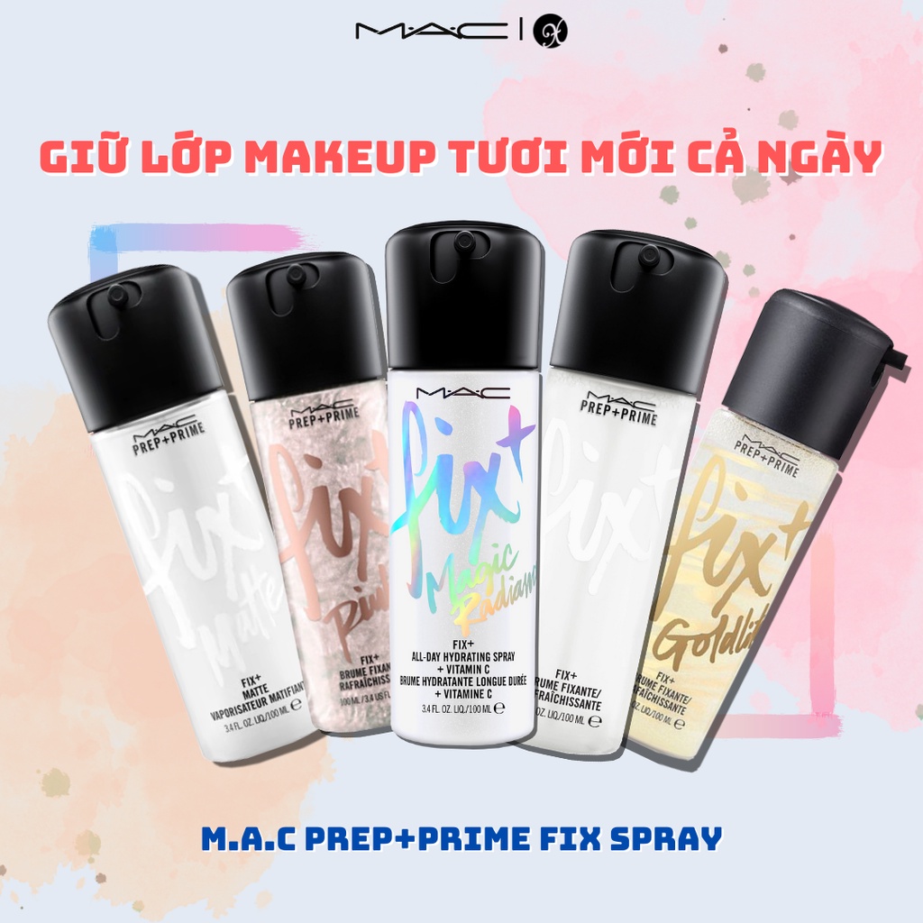 Chai xịt khoáng cố định lớp trang điểm Makeup MAC Prep + Prime Face Fix Spray 100ml