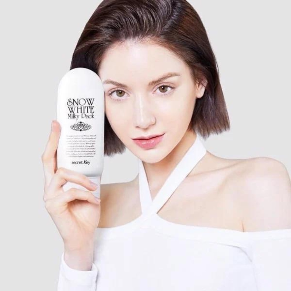 Kem dưỡng trắng toàn thân Secret Key Snow White Milky Pack 200g trắng sáng, mịn màng