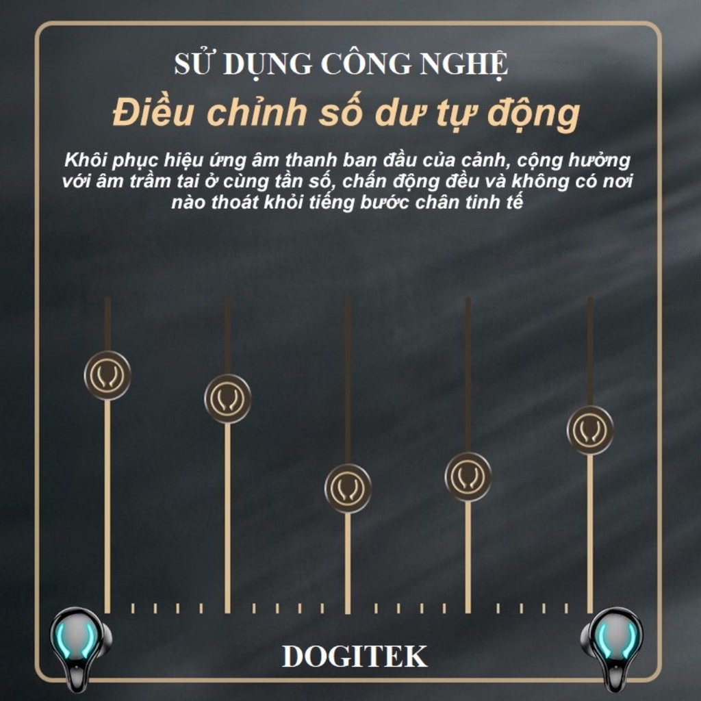 Tai nghe Gaming không dây DOGITEK X1 TWS gaming không trễ âm, có chống ồn, tích hợp Mic kèm Led RGB