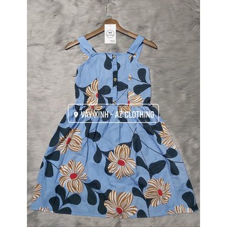 ĐẦM HOA DÁNG XÒE 2 DÂY FREE SIZE
