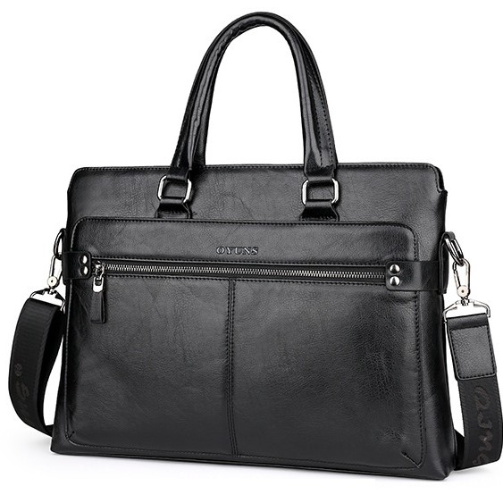 Túi xách cặp da đựng laptop công sở OYUNS T01 - KT:40x29x7cm (Nâu đậm-Nâu sáng-Đen) | BigBuy360 - bigbuy360.vn