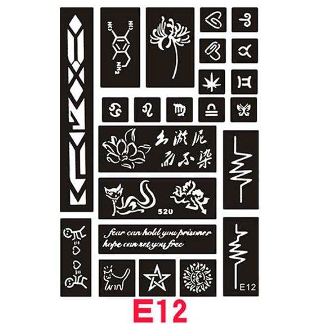 Mẫu mực xăm E12