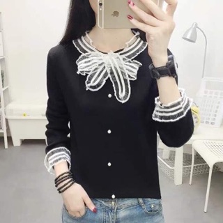 Áo len mềm QC thắt nơ
