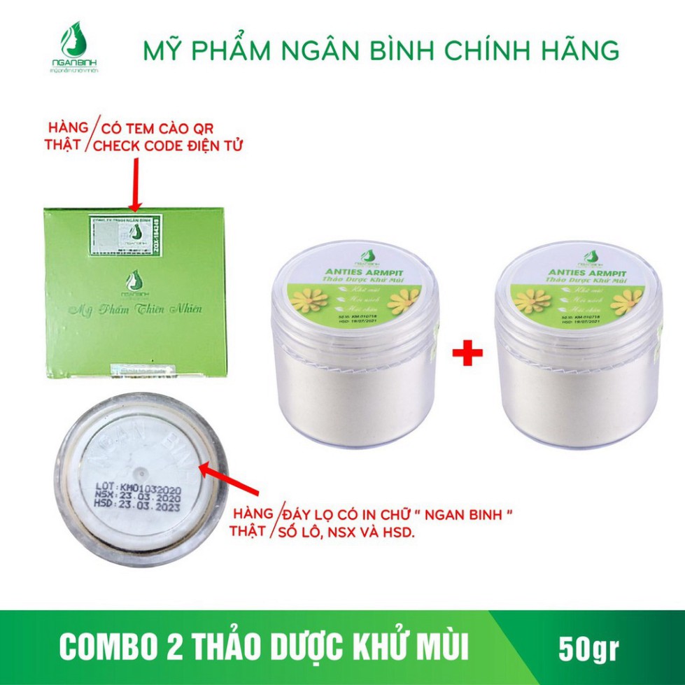 ( Có tem QR_Icheck) Thảo Mộc Khử Mùi Ngân Bình ,Khử mùi Hôi Nách,Hôi Chân,Thâm Nách, thảo mộc khử mùi hôi nách Ngân Bình