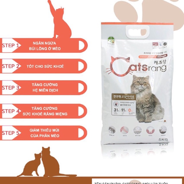 Thức ăn hạt cho mèo Catsrang Hàn Quốc ( túi 3kg)