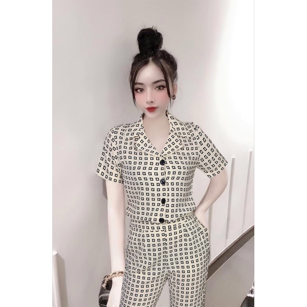 Đồ Bộ Nữ Cao Cấp 🌸FREESHIP🌸 Set nguyên bộ áo tay ngắn quần dài họa tiết xinh xắn J1112