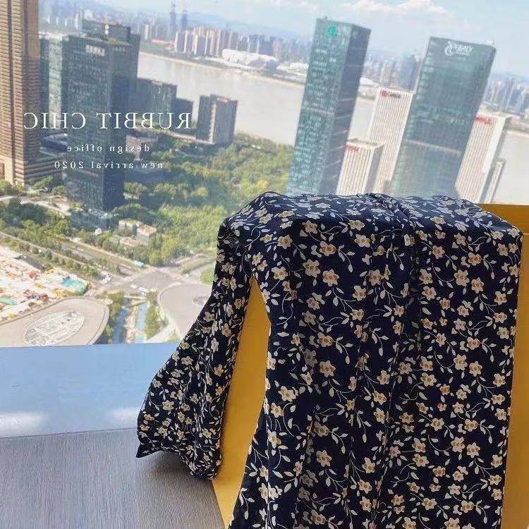 Váy Đầm Hoa Nhí Tay Dài Nhấn Eo Thời Trang Cao Cấp 2022 Cho Nữ Tặng Thắt Lưng