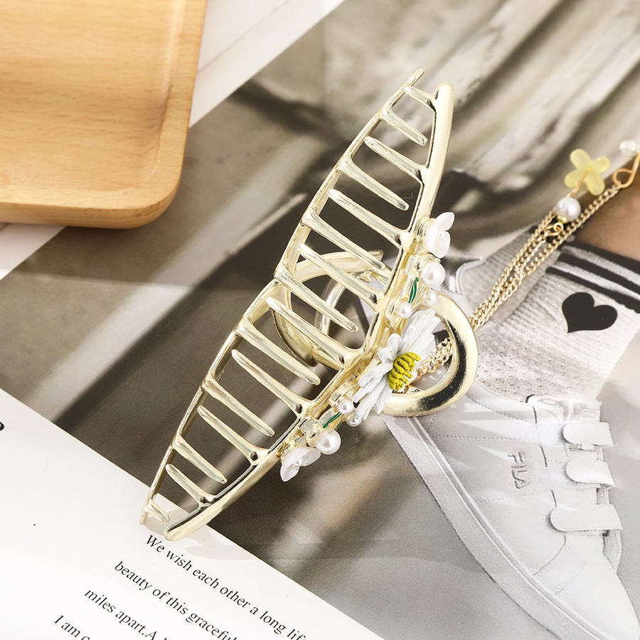 Kẹp Tóc Chuỗi Hạt Đính Hoa Và Tua Rua Thời Trang Cho Nữ