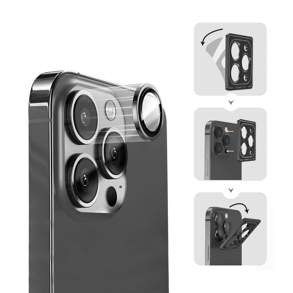 Dán khung kim loại bảo vệ Lens Camera WIWU cho IPhone 14 / 14 Pro Max / 14 Plus / 13 Pro max , rời từng mắt