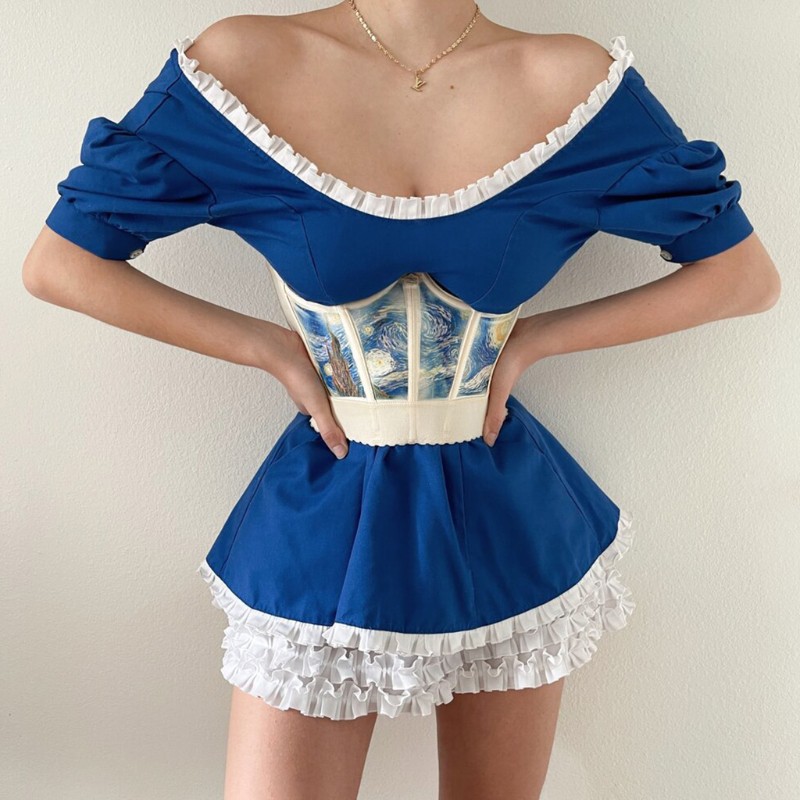 Áo corset bó sát tạo hình cơ thể phong cách cổ điển cho nữ