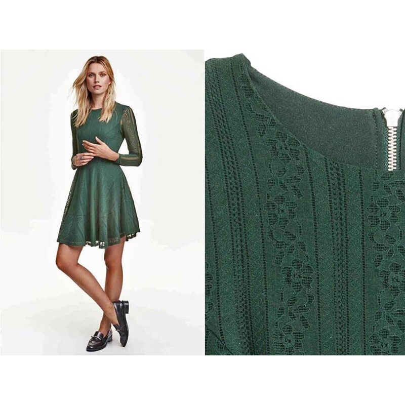 Đầm ren xanh lá hiệu H&M