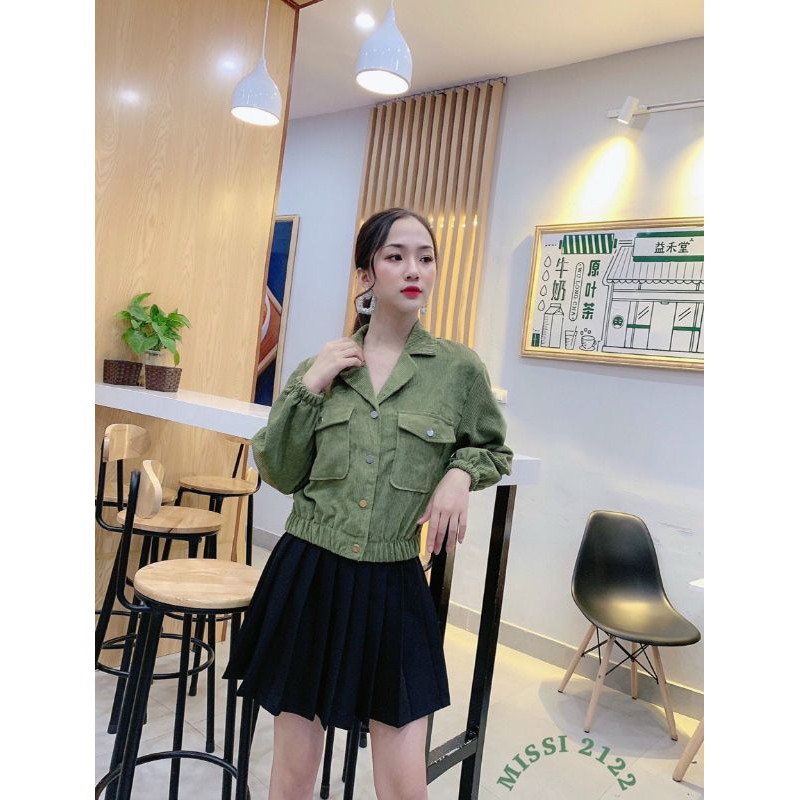 Áo khoác bomber nhung tăm cổ vest | BigBuy360 - bigbuy360.vn