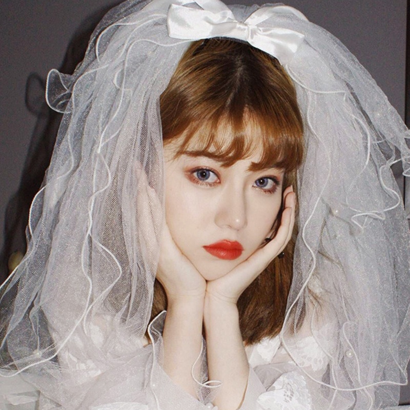 Mạng Che Mặt Nhiều Lớp Đính Hạt Dùng Trang Trí Đám Cưới