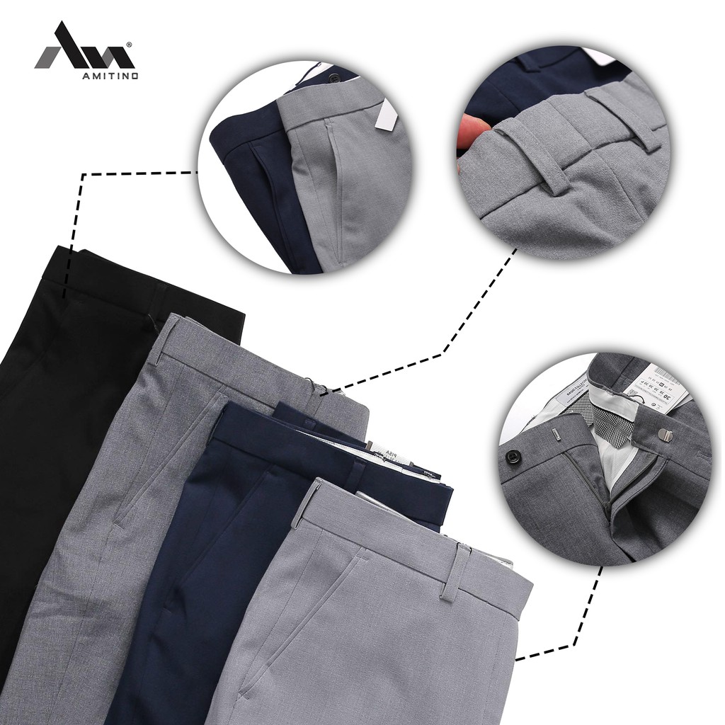 Quần Âu Nam AMINTINO Quần Tây Nam Thời Trang Cao Cấp Trẻ Chất Vải Co Giản Nhẹ