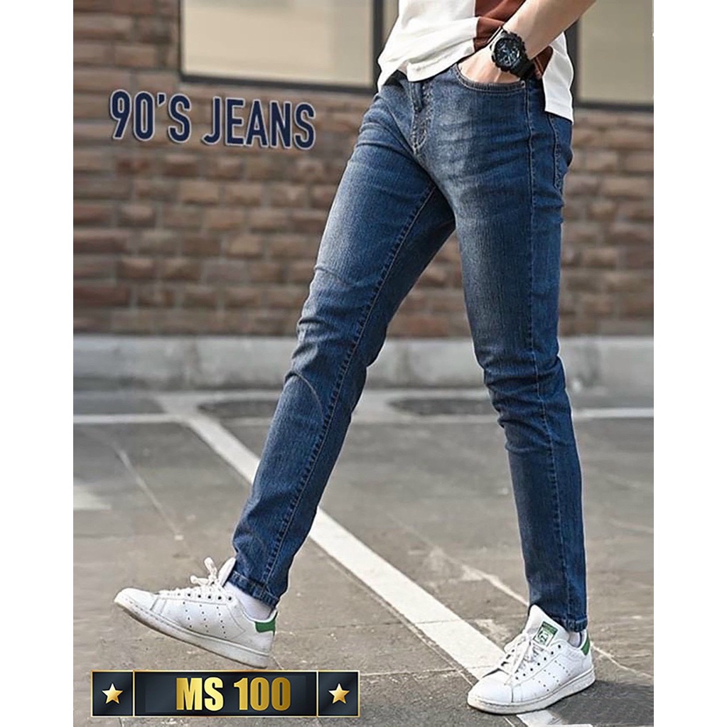 Quần jean nam xanh trơn cao cấp-chất bò co dãn 4 chiều-from chuẫn thời trang Lady-Hn Store88 o26