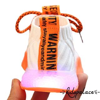 ➤♕❀❤Mới Nhất Trẻ Em LED Nhấp Nháy Giày Thể Thao Lưới Ánh Sáng Huỳnh Quang Trẻ Em Giày Thể Thao