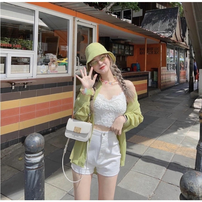 ÁO SƠMI KÈM MŨ Vải kẻ ô siêu xinh mặc thường hay khoác ngoài hàng nhập quảng châu style ullzang hàn quốc