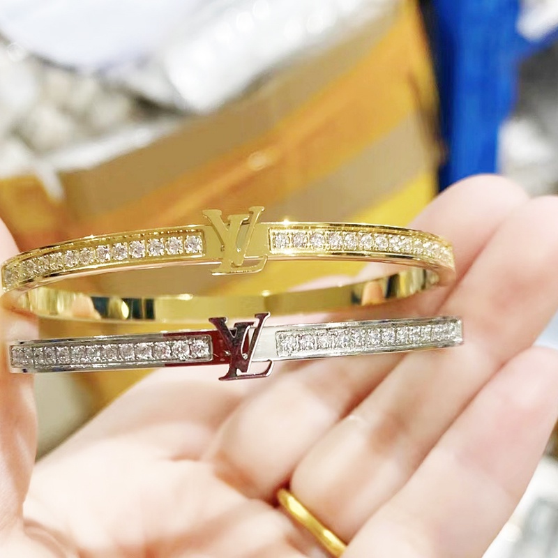 Vòng Tay Bản Nhỏ Đính Đá Nhân Tạo Titan Ko Đen TT 4329