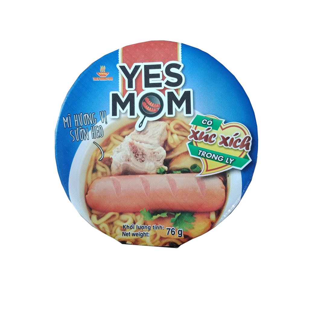 Mì Ly Xúc xích Yes Mom Sườn Heo 24 ly/ thùng