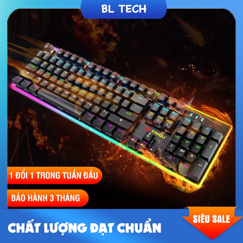 Bàn phím cơ K550 blue switch đèn LED RGB full viền nhiều chế độ sáng phím cực nhạy chơi game cực đỉnh