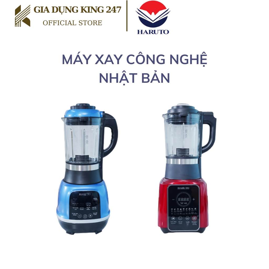 Máy xay đa năng, máy xay nấu sữa hạt Haruto HBD61 - HBD62 - Dung tích 1,75L, cối thủy tinh Borosilicat cao cấp - BH 12th