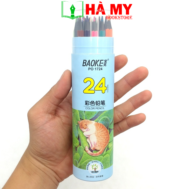 [Hỏa Tốc] Bút chì màu hình chú mèo Baoke PO1712 - PO1718 - PO1724 - PO1736 - PO1748 - Nhà sách Hà My