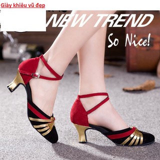 Giày khiêu vũ bít mũi 5cm-màu đỏ HA