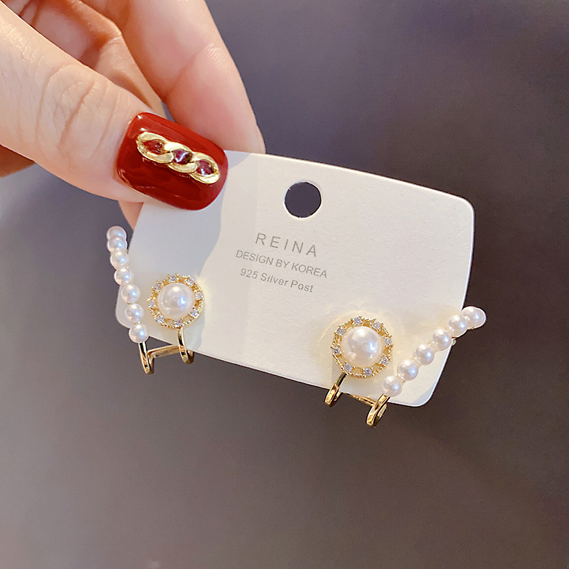 Korean Earrings for Women Fashion Ear Jewelry Pearl Ear Clip