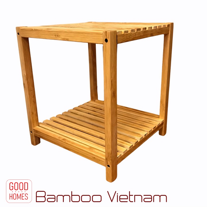 [100% BAMBOO] Kệ gỗ tre đa năng 2 tầng 100% tre tự nhiên – Giá để đồ gỗ tre cao cấp [CATANIA-02]