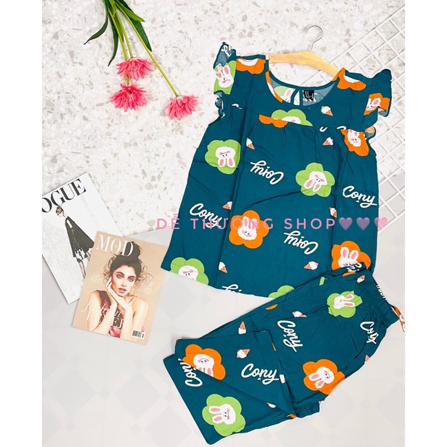 (53-60KG)Đồ bộ mặc nhà lửng tay bèo size 2